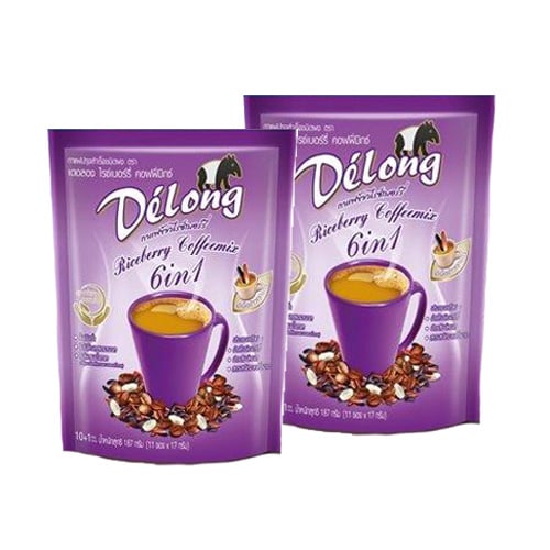 กาแฟไรซ์เบอร์รี่ เดอลอง  6in1 1 แพ็ก 2 ห่อ