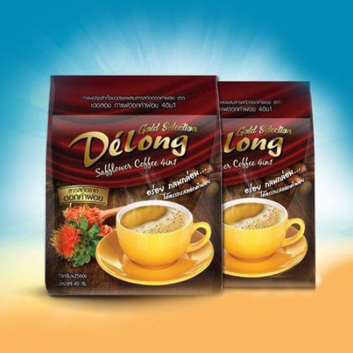 เดอลองกาแฟดอกคำฝอย 4in1  18 ห่อลัง